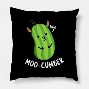 Moo-cumber Funny Veggie Cucumber Pun Pillow