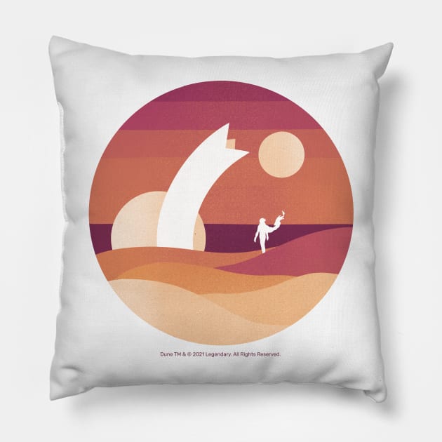 Minimalist Arrakis, Sunset Pillow by Dream Artworks