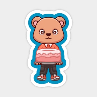 Birthday Bear Cute Cartoon Magnet