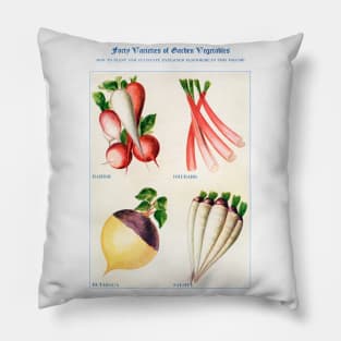 Garden Vegetable watercolor illustration (1915) Pillow