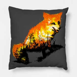 Fire Fox Forest Fire Pillow