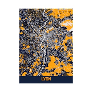 Lyon - France Bluefresh City Map T-Shirt