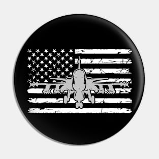 US Flag Airplane Patriotic American Pilot Pin