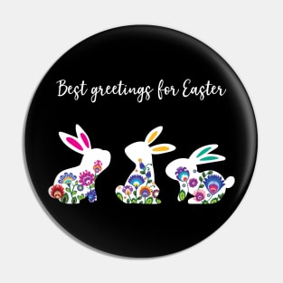 Awesome Easter Bunnies on black Pin