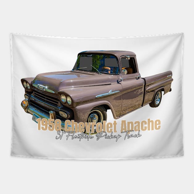 1958 Chevrolet Apache 31 Fleetside Pickup Truck Tapestry by Gestalt Imagery