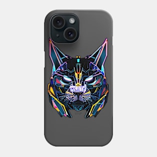 Neon Cyborg Cat Phone Case