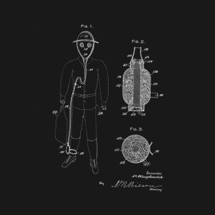 Gas Mask Vintage Patent Drawing T-Shirt