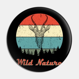 Wild Nature Deer Abstract Sunset Pin