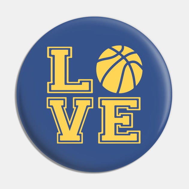 I Love Basketball - Gold Font Pin by Hayden Mango Collective 