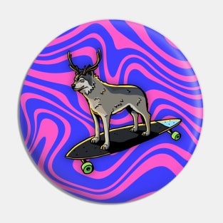 The Antlered Wolf x Summer - Skate Hour (Background Version) Pin