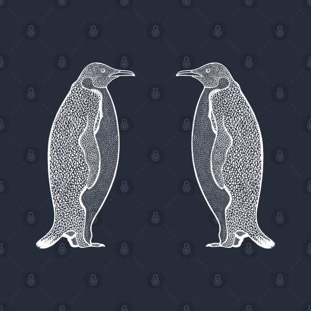 Emperor Penguins in Love - cool and cute Arctic animal design by Green Paladin