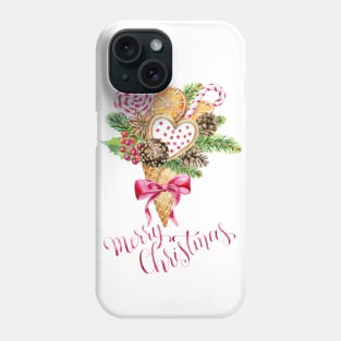 Watercolor Christmas bouquet Phone Case