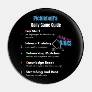 Pickleball's Daily Game Guide Funny Pickleball Lovers Gift Pin
