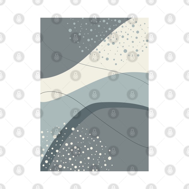 Grey and Ivory Modern Abstract Organic Shapes by tramasdesign