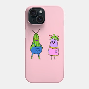 Stylish Zucchini and Elegant Eggplant: A Fun Duo Phone Case