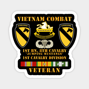 Vietnam Combat Vet w 1st Bn 8th Cav 1st Cav Div - Jump Mustangs - Hat V1 Magnet