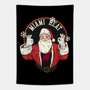 Santa Claus Loves Miami Heat Tapestry