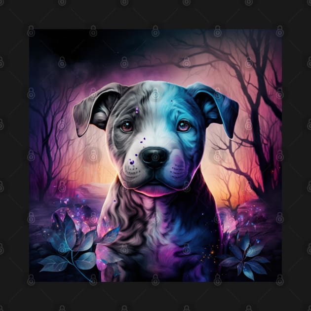 Spooky Pit Bull Puppy by Enchanted Reverie