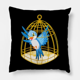 Blue parakeet Pillow