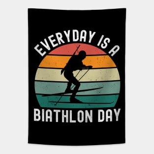 Everyday Is A Biathlon Day Tapestry