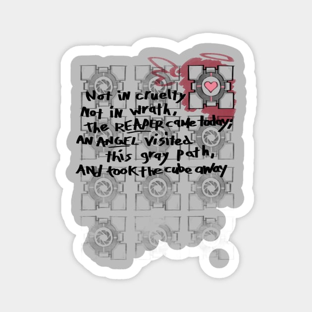 Companion Cube graffiti Magnet by NakaCooper