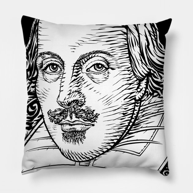 WILLIAM SHAKESPEAR ink portrait Pillow by lautir