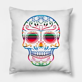 Day of the Dead Colorful Skull Pillow