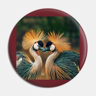 Crested Crane Duo Pin