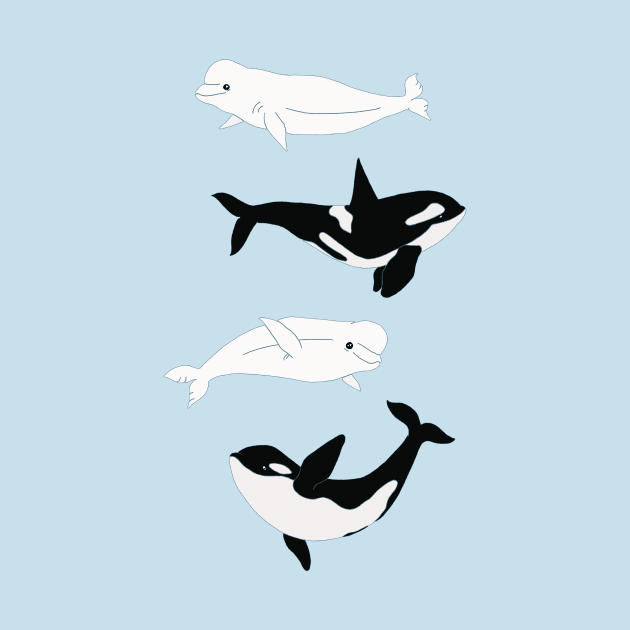 Orcas & Belugas by tangerinetane