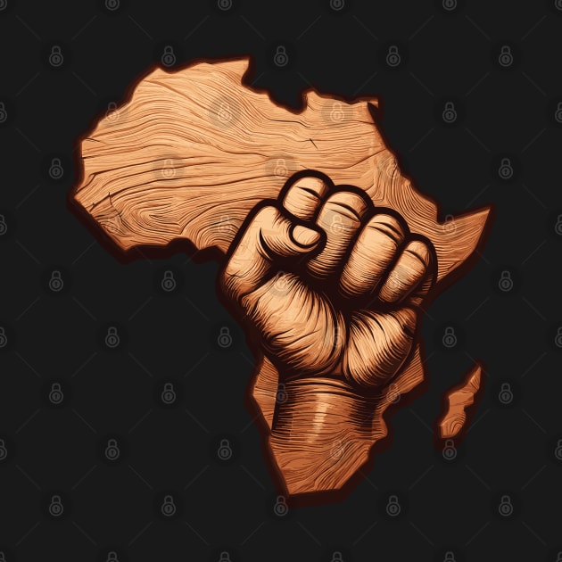 African Map Wooden Fist by Graceful Designs