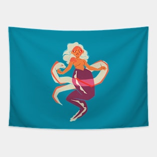 Mermaid with an eel Tapestry