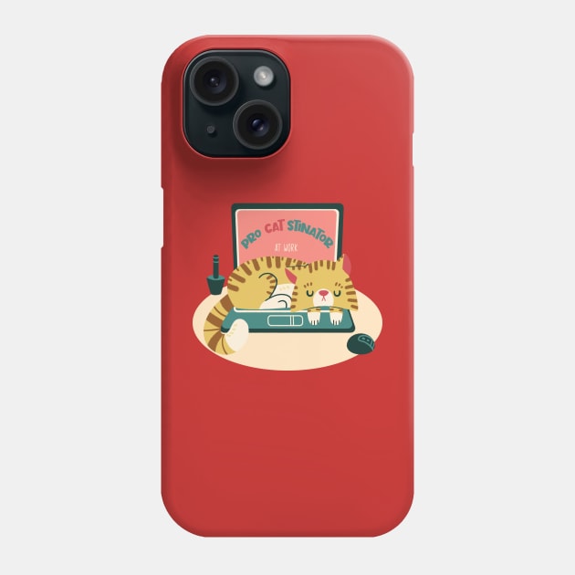 procrastinator cat Phone Case by Angela Sbandelli Illustration and Design