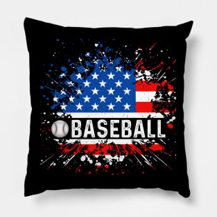 "Stars, Stripes, and Baseball Bats" - A Patriotic Baseball Fan Pillow