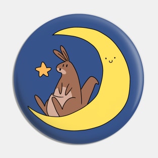 Crescent Moon Kangaroo Pin