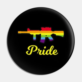 Pride Gun Rights funny Rainbow Rifle Pin