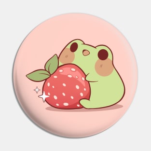 Frog With Strawberry Pin