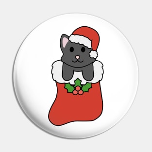 Christmas Black Cat Stocking Pin