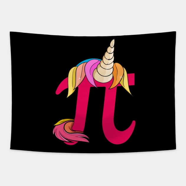 unicorn pi math Tapestry by Family