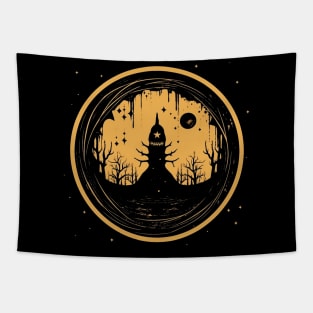 Spooky Halloween - Haunted Forest Shirt - Eerie Art Clothing - "Lantern Lurk" Tapestry