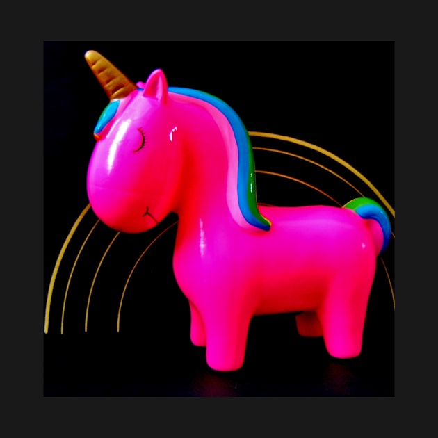 I love unicorns PINK RAINBOW GOLD BLACK by jacquline8689