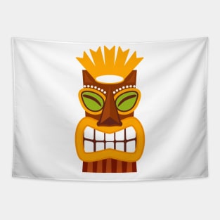 Tiki God Statue Illustration Tapestry