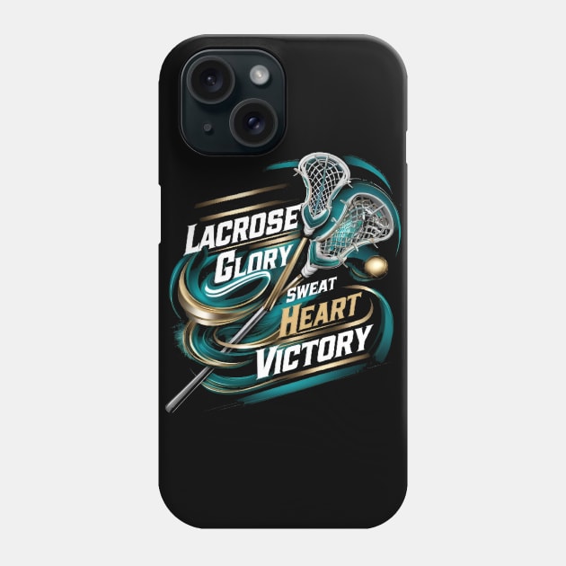 Lacrosse Glory: Sweat, Heart, Victory Phone Case by CreationArt8