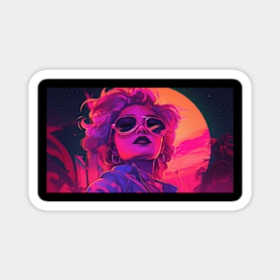 Retrowave Girl Magnet