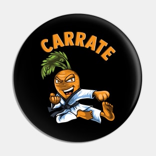 Funny Carrate Karate Carrot Pun Martial Arts Pin