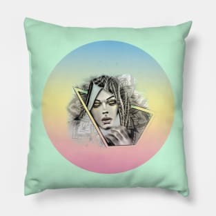 Neotraditional witch with mandala Pillow