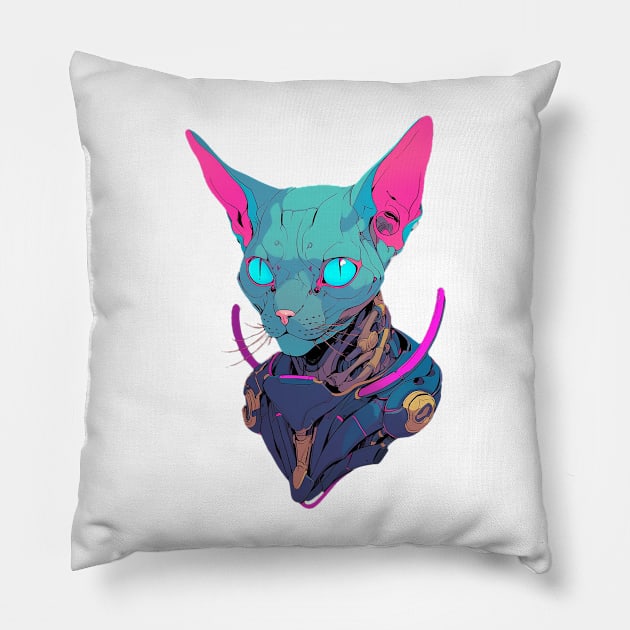 Cyberpunk Catz Pillow by Pawsitivity Park