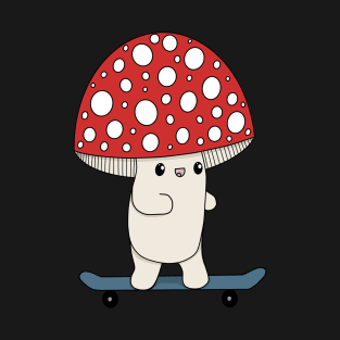 Cute Skateboarding Toadstool T-Shirt