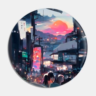 Dreamy Sunset Atmosphere City Night Life Pin