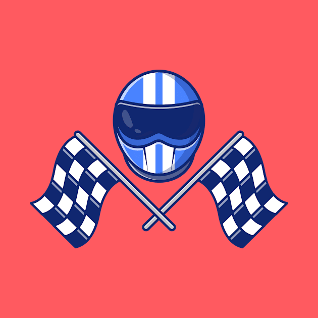 Helmet And Racing Flag by Catalyst Labs