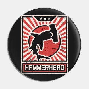 Hammerhead Shark Propaganda poster Pin